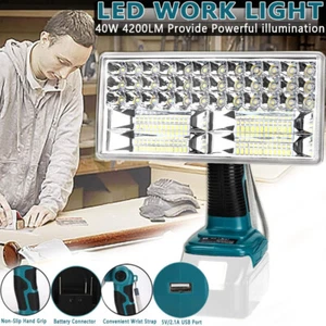 40W Cordless LED Work Light for Makita 18v Liion Battery 4200LM Jobsite Lighting - Picture 1 of 10