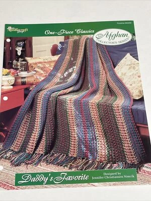 Daddy's Favorite Afghan One Piece Crochet Pattern Needlecraft Shop - Image 1 of 4