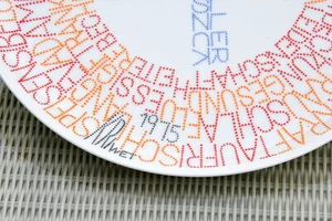 KRIWET Künstler-Teller Rosenthal Nr. 8 limitiert 5000 OVP "Text Teller" 1975 - Bild 1 von 8