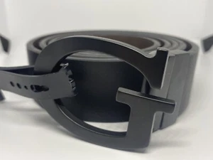 Belt Guess Men XL 42-44 Black Buckle Brown Reversible 11GO02XZ22 MSRP $40 New - Picture 1 of 4