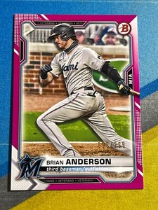 2021 Bowman BRIAN ANDERSON Miami Marlins #12 Fuschia #/299