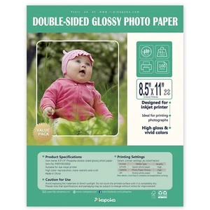 Double Sided Glossy Photo Paper for Inkjet Printer 8.5x11, Thick Glossy Paper... - Picture 1 of 7