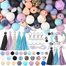 Silicone Beads for Keychain Making Kit，15mm Silicone Loose Beads Bulk for Pen...