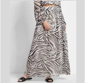 NWT Express x Rachel Zoe Pleated Metallic Animal Print Maxi Skirt Medium - Picture 1 of 6