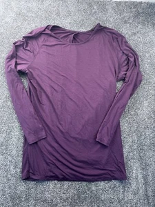 Lululemon Timeless Twist Shirt Crew Neck Long Sleeve Open Back Pullover Purple M - Picture 1 of 10