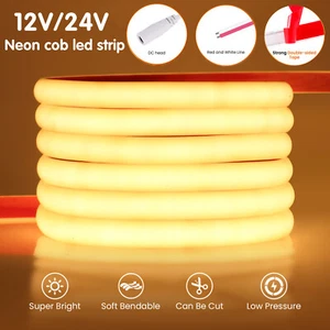 DC12V 24V NEON COB LED Strip Lights Flex Waterproof IP68 Outdoor Garden Lighting - Picture 1 of 16
