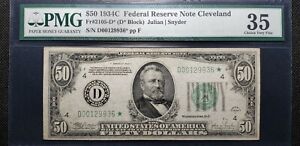 Fr#2105-D* 1934C $50 FRN Cleveland Star Note Julian-Snyder (SN:D00129936*)