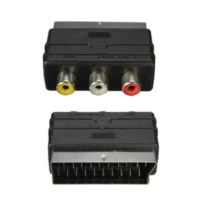 DVD To 3 RCA Female SCART Cable Adapter Audio Video Accessories SCART Converter - Picture 1 of 9