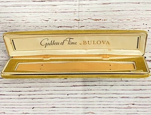 Vintage Bulova "Goddess of Time" Yellow Velvet Jewelry EMPTY WATCH BOX - Picture 1 of 8