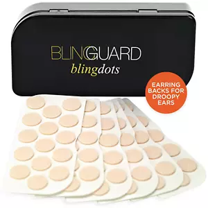 Blingguard Blingdots Earring Support & Stabilizer - 90 Dots/45 Pairs - Drooping - Picture 1 of 12