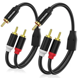 HOSONGIN RCA Y Splitter Cable, 1 Male to 2 Audio Cables (2 1FT-2Pack  - Picture 1 of 7