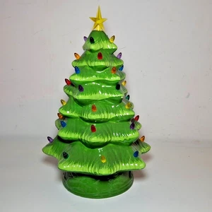 Mr. Christmas Nostalgic Christmas Tree 15" Green Ceramic Multicolor NEW - Picture 1 of 8