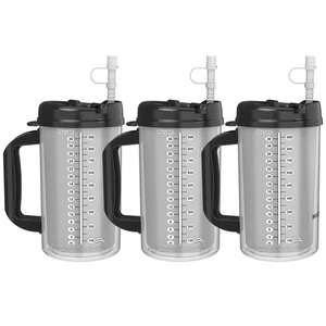 (3) 32 oz Hospital Mugs – Black – Insulated Travel Mugs – BPA Free – Made in USA - Picture 1 of 5