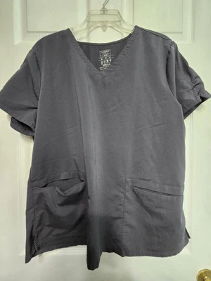 Cherokee COOLMAX Scrub Top Size XL-Pewter-Grey Classic V-Neck-chest 25"/L 27" - Image 1 of 4
