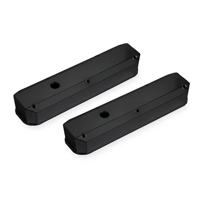 Mr Gasket 6861BG Fabricated Aluminum Valve Covers, SB Fits Chrysler, Black - Image 1 of 4