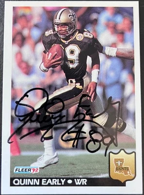 1992 Fleer Football #273 Quinn Early New Orleans Saints Autographed Card - Image 1 of 2