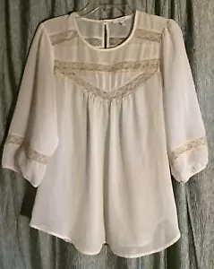Vintage Delia’s Y2K Sheer Lace Boho Hippie Gypsy Peasant Top 90’s - Picture 1 of 6