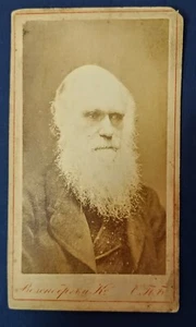 Photo Charles Darwin Original Vintage circa 1880 First print in Russia. SCARCE - Picture 1 of 2