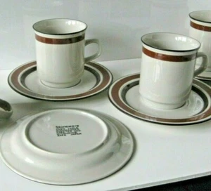 7 Akey Sienna Saucer 2 Cup Mug Macys The Cellar Dachi Stoneware Japan Microwave - Picture 1 of 17