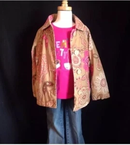Baby Gap Kids Girls TEA PARTY 3 Pc Paisley Jacket Pink Shirt Jeans Small 6 7 EUC - Picture 1 of 6