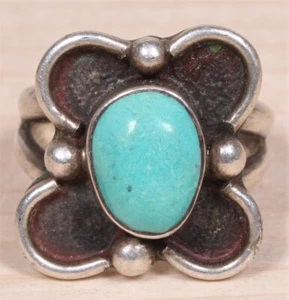 Schöner Southwestern Ring Sterlingsilber und Türkis Größe 6,5 X444C - Bild 1 von 5