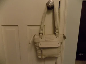 Stone Mountain Ivory leather Double Handle zip front Phone back pocket bag purse - Picture 1 of 14