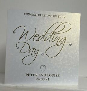 Personalised Wedding Day Card Handmade Congratulations Newly Weds Mr and Mrs