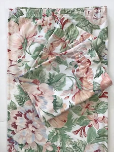 Vintage 90s Pier 1 Shower Curtain Ruffle Valance 68x66, 13x144 Floral Pink Green - Picture 1 of 4