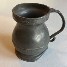 Antique Pewter Pint Tankard