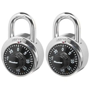 Master Lock Combination Padlock, 1500T for Lockers , 2 Pack, Black Dial - Picture 1 of 1