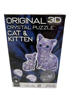 New Bepuzzled Crystal Puzzle Cat & Kitten Original 3D  Level 2 Ages 12+ Sealed - Image 1 of 4