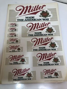 VINTAGE GROUP (12)BEER PROMO STICKERS DECALS MILLER LIGHT Per Sheet Look Close - Picture 1 of 5