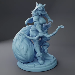 Bogenschütze Eichhörnchen Lass Kitsune Fantasy Miniatur DnD Tabletop RPGs Pathfinder - Bild 1 von 6