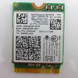 Module Wi-Fi INTEL 7260NGW BN PCI Express M.2 NGFF + Bluetooth 4.0 802.11b/g/n/ac - Photo 1/2