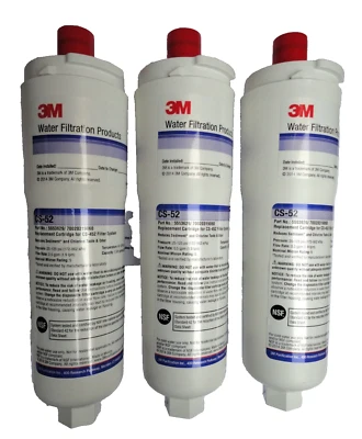 3 x Pack Siemens 3M CS-52 replacement 00640565 fridge water filter cartridge - Image 1 of 4