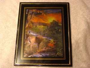 DEER 8X10 FRAMED FOIL PICTURE #2 - Picture 1 of 1