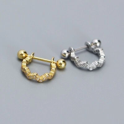 Cerchio irregolare in argento sterling 925 Wave Circle, piercing al capezzolo... - Immagine 1 di 4