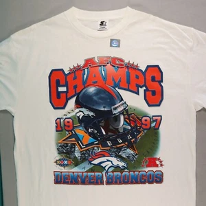 Vintage Denver Broncos T Shirt 1997 AF Champions Starter Size L Large - Picture 1 of 12