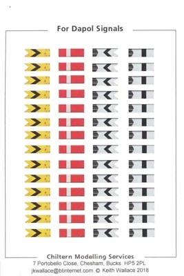 Dapol OO scale upper quadrant signal waterslide transfers BR/LMS/LNE/SR