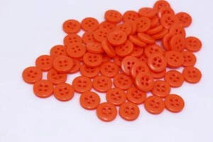 4 Hole ORANGE Buttons Used in Sewing, Tailoring, Shirts, Tshirts, Dress - Picture 1 of 3