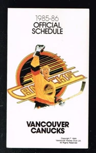 1985-86 VANCOUVER CANUCKS Pocket Schedule - Picture 1 of 1