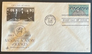 NATIONAL ACADEMY OF SCIENCES #1237 OCT 14 1963 WASHINGTON DC FDC BX6 - Picture 1 of 1