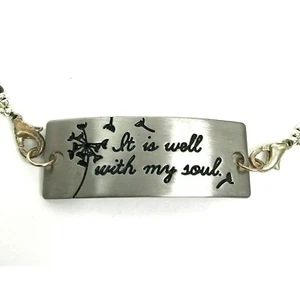 Fußkettchen silberfarben mit Perlen mit Anhänger "Es geht gut mit meiner Seele" - Bild 1 von 7