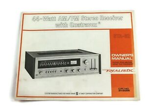 Realistic STA-82 AM/FM Stereo Receiver User Operating Instruction Service Manual
