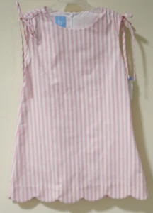 NWT Bella Bliss Pink Wide Oxford Stripe Cooper Shift Dress Girl's Size 6 - Picture 1 of 1