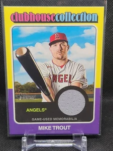 Mike Trout 2024 Topps Heritage High Number Clubhouse Collection Game Used CCR-MT - Picture 1 of 2