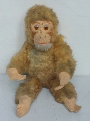 Ancien Jouet Singe 35 CM DDR En Laine De Bois VEB Jouets Gehren ? - Photo 1/4