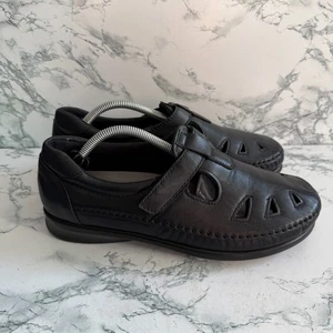 Zapato SAS Mujer 8WW Roamer Cuero Negro Sin Cordones Cómodo Ortopédico Informal Caminar - Imagen 1 de 8