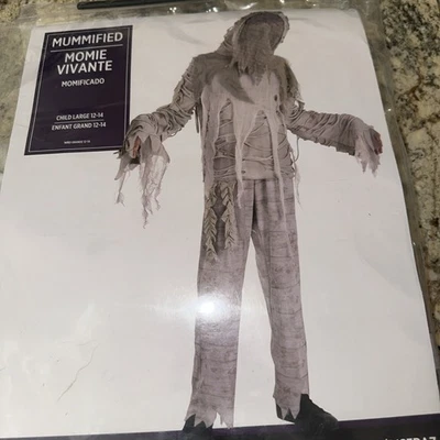 Disfraz de Halloween momia momificada fantasma aterrador niño grande 12-14 Foto 1 de 3