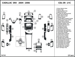 Interior Real Carbon Fiber Dash Trim Kit Set for CADILLAC SRX 2004-2006 - Picture 1 of 1